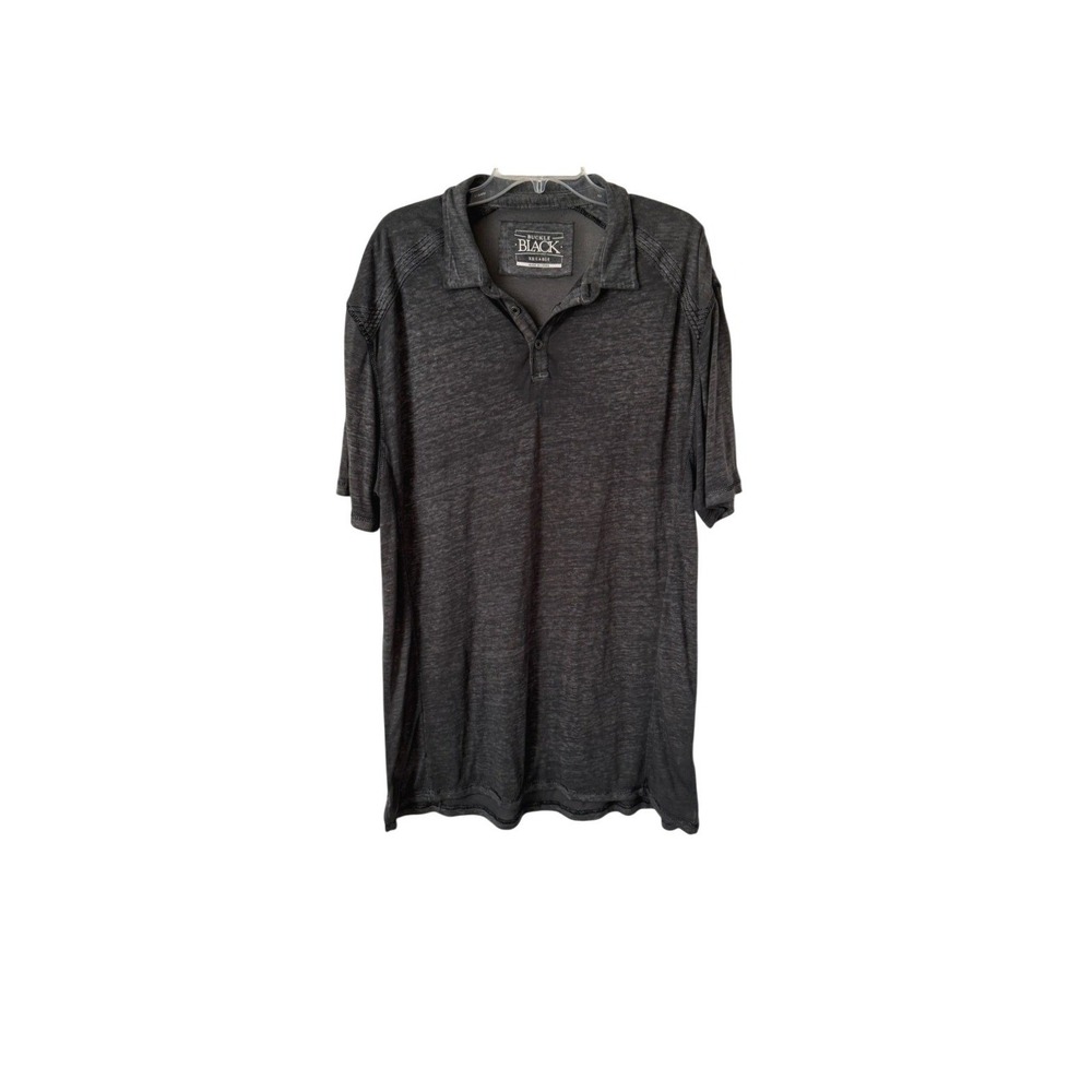 Buckle Black Men's Gray Heathered Burnout Collared T-Shirt Lightweight Y2K XXL